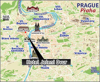 Hotels Prague, Map